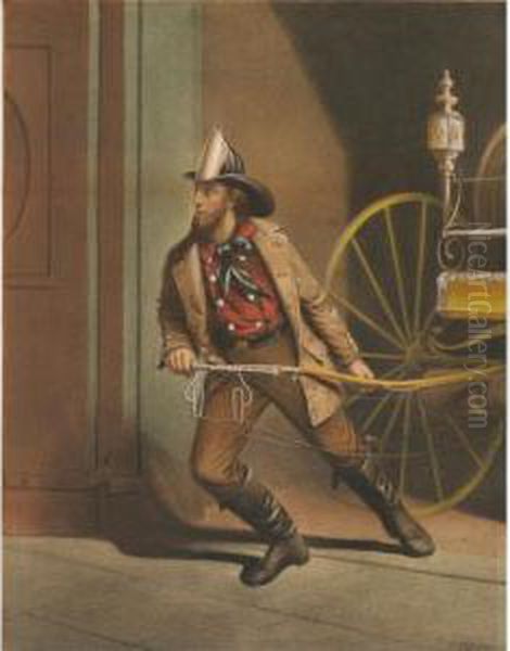 The American Fireman-always Ready Oil Painting by Louis Maurer