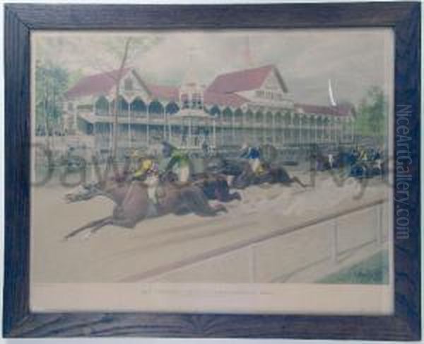 The Futurity Race At Sheepshead Bay Oil Painting by Louis Maurer