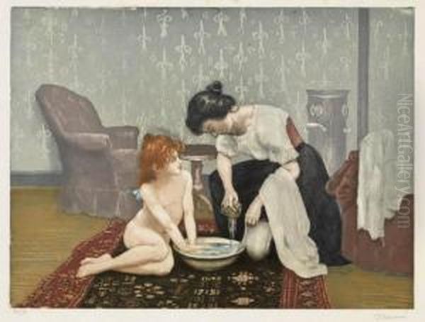 Le Bain Oil Painting by Charles Maurin