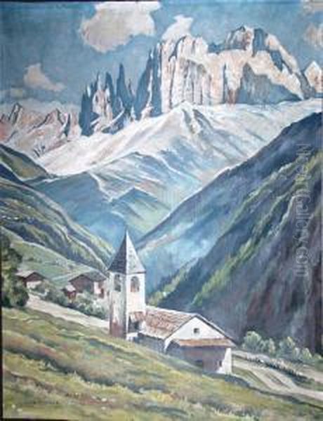 Der Rosengarten (dolomiten) Oil Painting by Hans Maurus