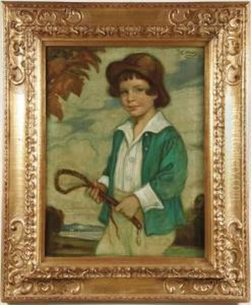 Young Girl With Riding Crop--1922 Oil Painting by Corneille Max