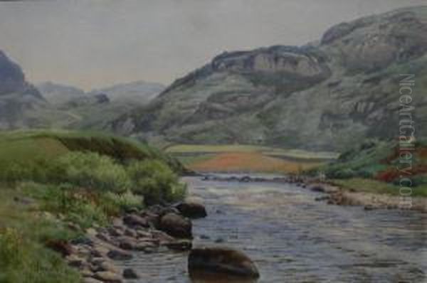 Scottish River Scene Oil Painting by Hamilton Maxwell