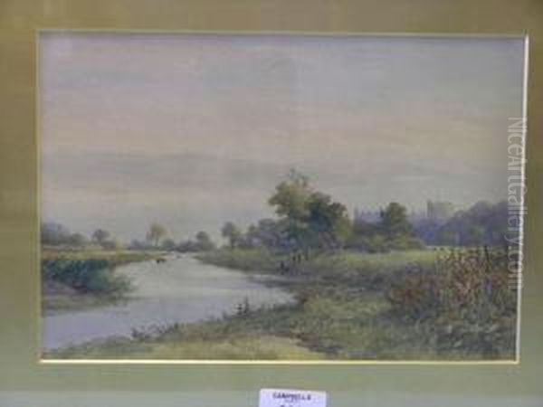 Rural View Along The River Arun Oil Painting by Arthur Powell May