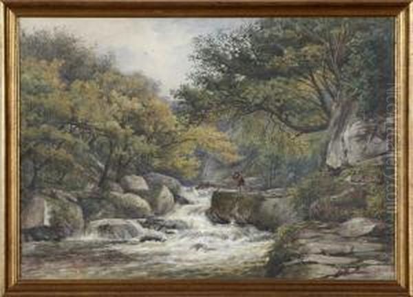 Landscape With Stream Oil Painting by Arthur Powell May