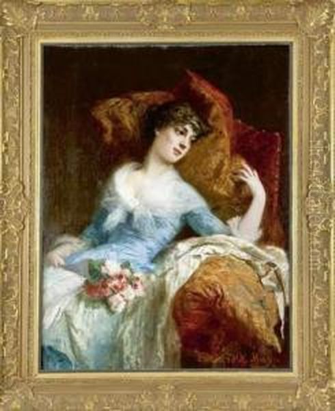 Jeune Femme Alanguie Sur Un Fauteuil Oil Painting by Edward Harrison May