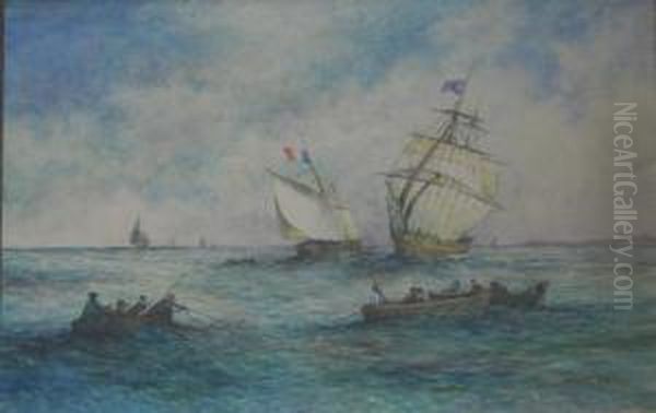 French Vessels And Fishing Boats Oil Painting by Walter William May