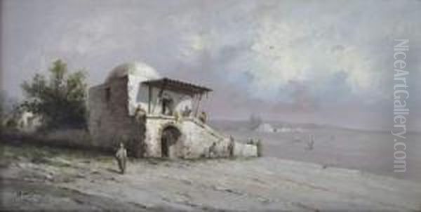 Bord De Mer Oil Painting by Auguste Etienne Fr. Mayer