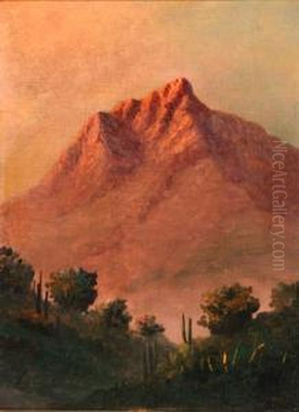 Mountain View At Sunset Oil Painting by Frank Blackwell Mayer