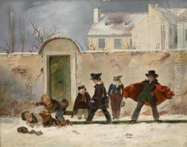 After School Oil Painting by Johann Nepomuk Mayer