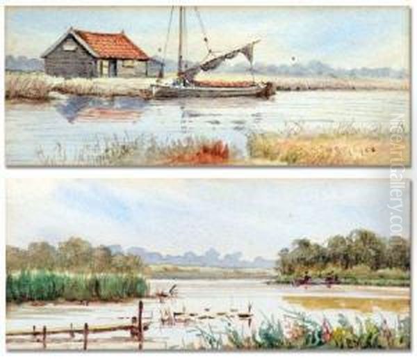 Broadland Landscapes Oil Painting by William Edward Mayes