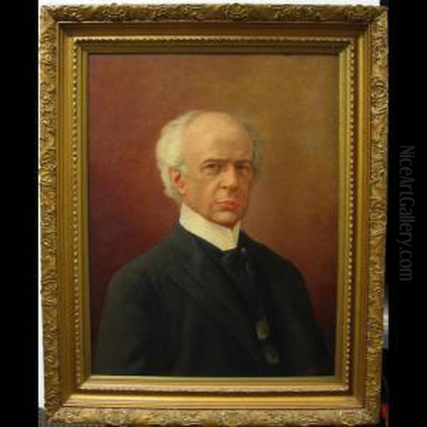 Portrait Of Sir Wilfrid Laurier Oil Painting by F. Mayeur