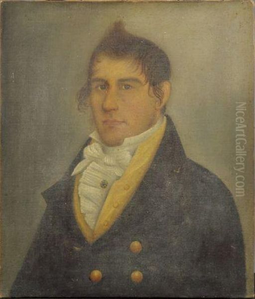 Portrait Of Sea Captain Bartlett Mayhew. Oil Painting by Frederick Mayhew