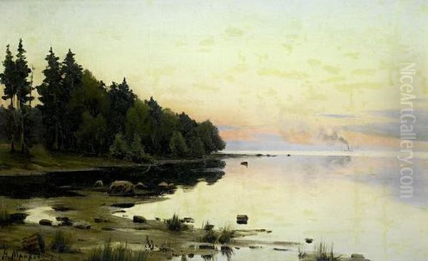 The Calm Waters Oil Painting by Nikolai Apollonovich Maykov