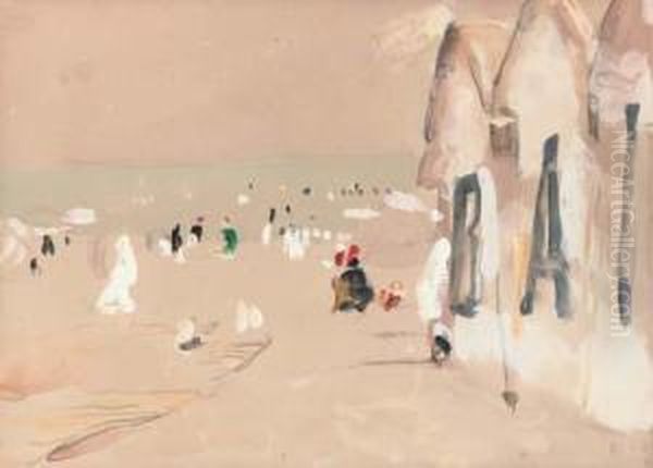 Paris Plage Oil Painting by Fred Mayor