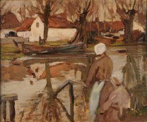 By The River Oil Painting by William Frederick Mayor