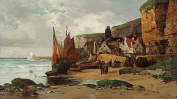 Falaises D'etretat Oil Painting by Jean Mazella