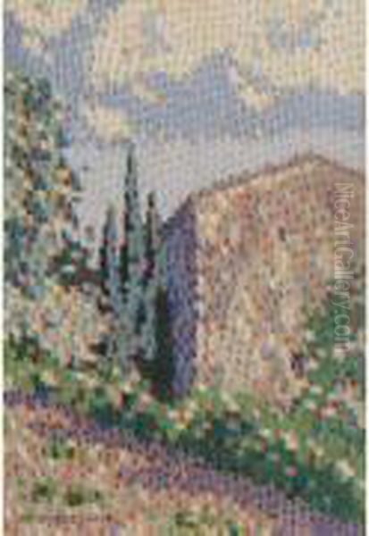 Mat Provencal, Circa 1920-25 Oil Painting by Maurice Mazellier