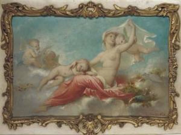 An Allegory Of Love Oil Painting by Alexis-Joseph Mazerolle