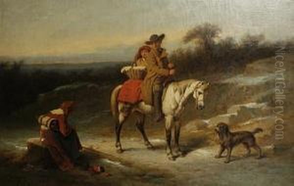 The Travelling Troop Oil Painting by Giuseppe Mazza