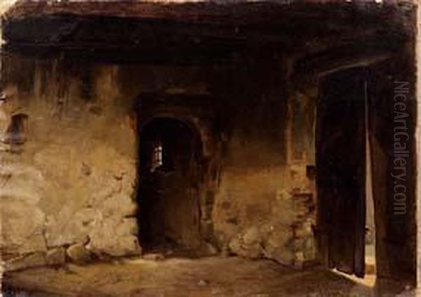 Interno Di Cantina Oil Painting by Giuseppe Mazza