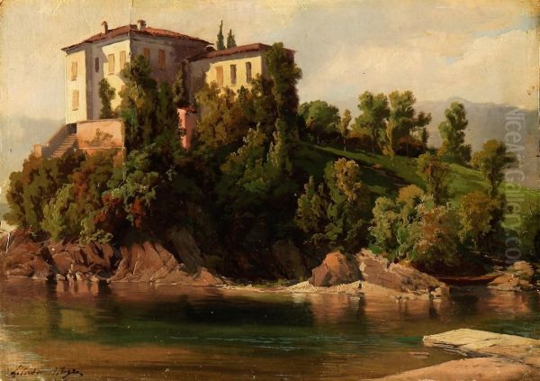 Villa Porro Lambertenghi Oil Painting by Salvatore Mazza