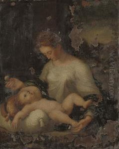 The Madonna And Child Oil Painting by Girolamo Mazzola Bedoli