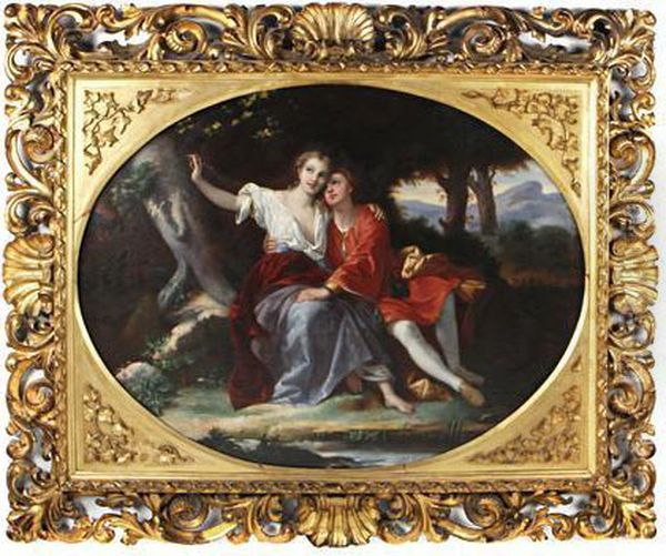 Angelica And Medoro Oil Painting by Giuseppe Mazzolini