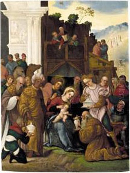 The Adoration Of The Magi Oil Painting by Ludovico Mazzolino