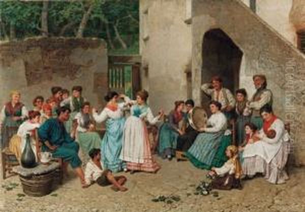 La Tarantella Oil Painting by Federico Mazzotta