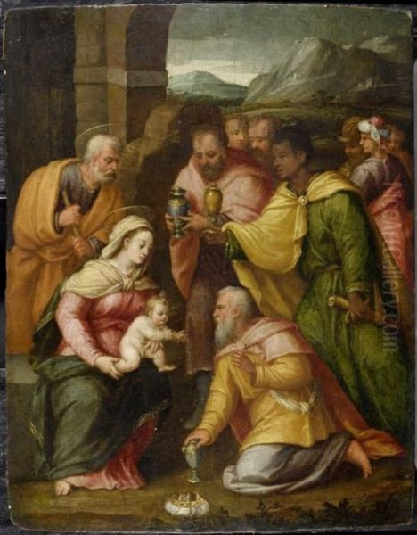 Adoration Of The Kings Oil Painting by Giuseppe Mazzuoli Il Bastarolo