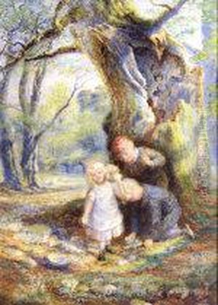 Children In The Woods Oil Painting by Sam Mc Cloy