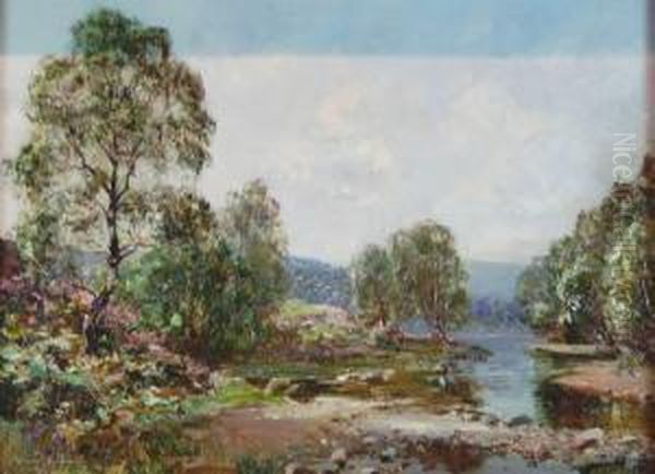 The Narrows, Loch Ard Oil Painting by Walter McAdam