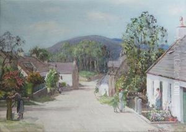 The Village Main Street Oil Painting by Walter McAdam