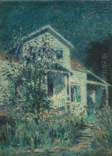 White House, Evening Oil Painting by Clara Taggart Mcchesney