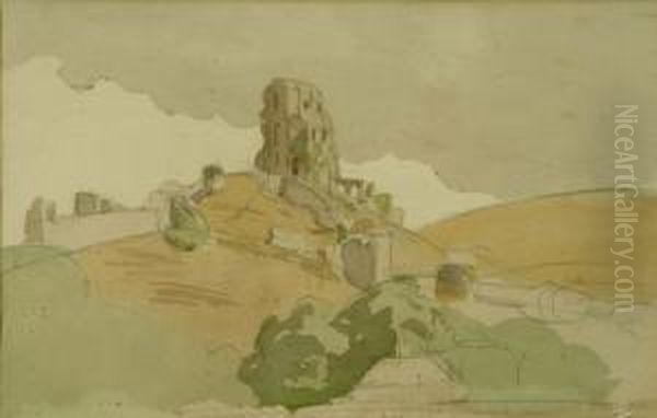 View Of Corfe Oil Painting by Dugald Sutherland Mccoll