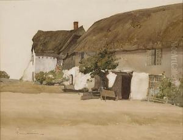 English Farmhouse Oil Painting by Francis John Mccomas