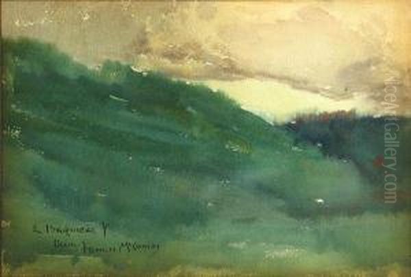 Green Rolling Hills Oil Painting by Francis John Mccomas