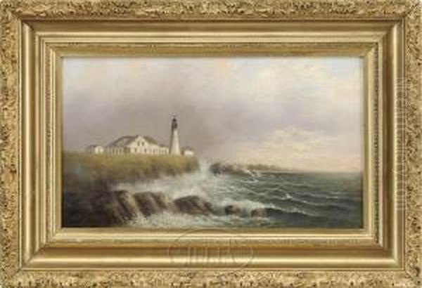 Portland Headlight Oil Painting by George Mcconnell