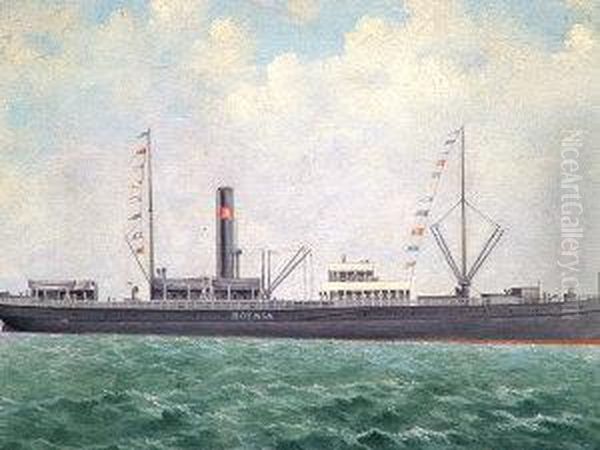 The Steam And Sail Ship 'botnia' Oil Painting by George Mcconnell