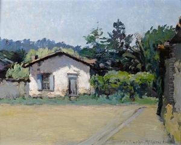 Monterey Adobe Oil Painting by Evelyn Mccormick