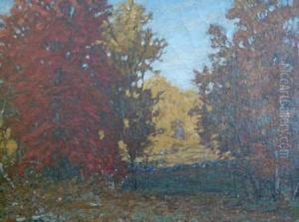 Autumn Oil Painting by Samuel Harkness Mccrea