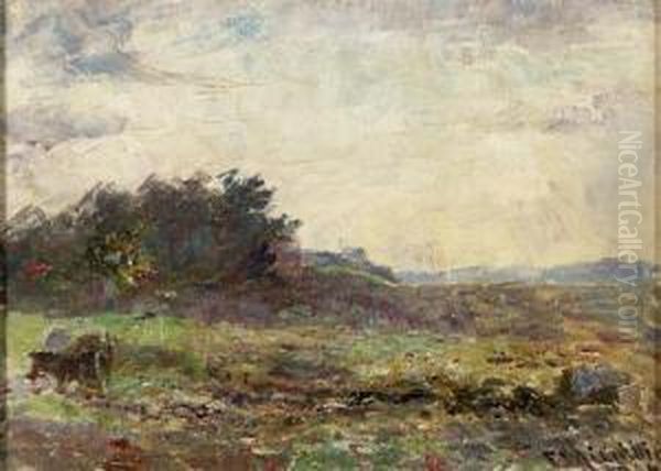 Evening With Horses, Mt Macedon, Victoria Oil Painting by Frederick McCubbin