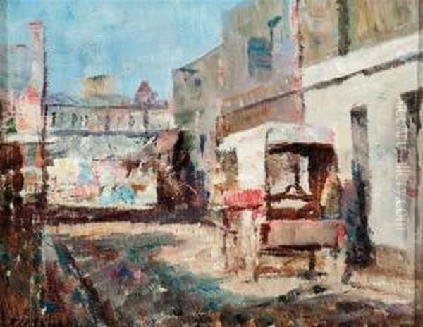 Untitled - Near The Old Bakery, Melbourne Oil Painting by Frederick McCubbin