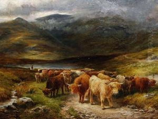 A Highland Drove Oil Painting by W.L. Mccullam