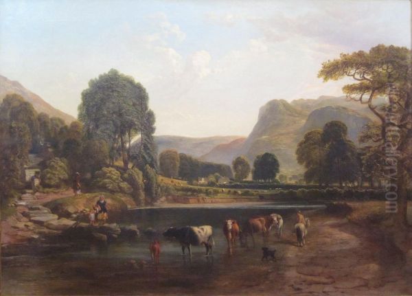 River Landscape Oil Painting by Horatio McCulloch