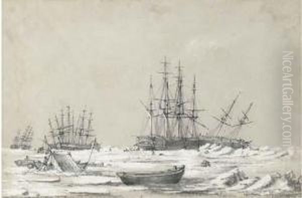 The Franklin Search Expedition Wintering In The Arctic Oil Painting by George Francis Mcdougall