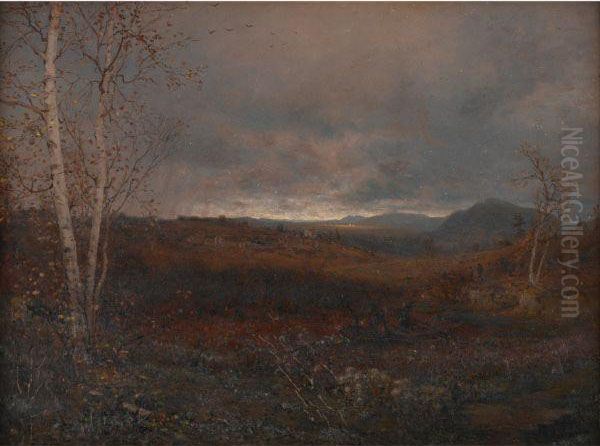 Gray Day In Hill Country Oil Painting by Jervis McEntee