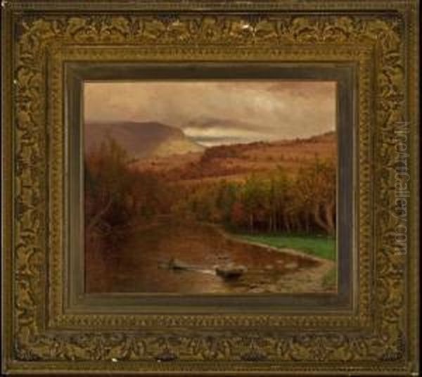 River Through The Hills In Autmn Oil Painting by Jervis McEntee