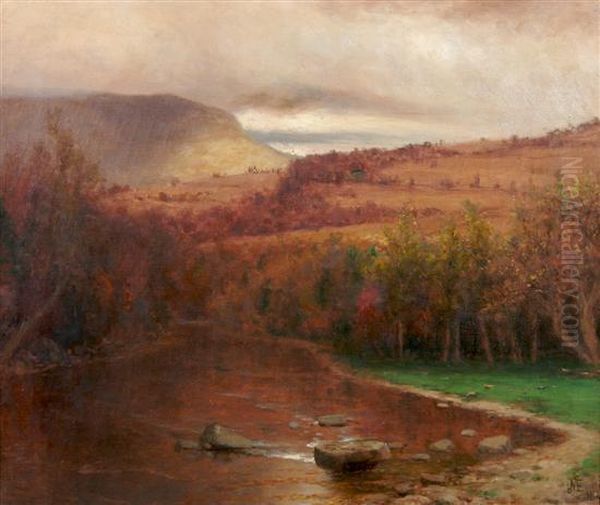 A River Among Hills Oil Painting by Jervis McEntee