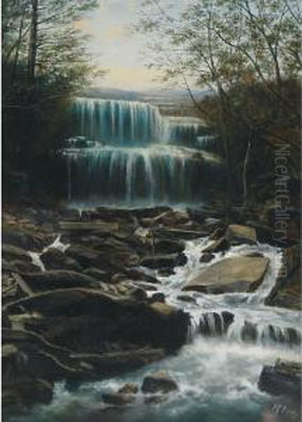 Falls At Waterdown Oil Painting by Henry Nesbitt Mcevoy